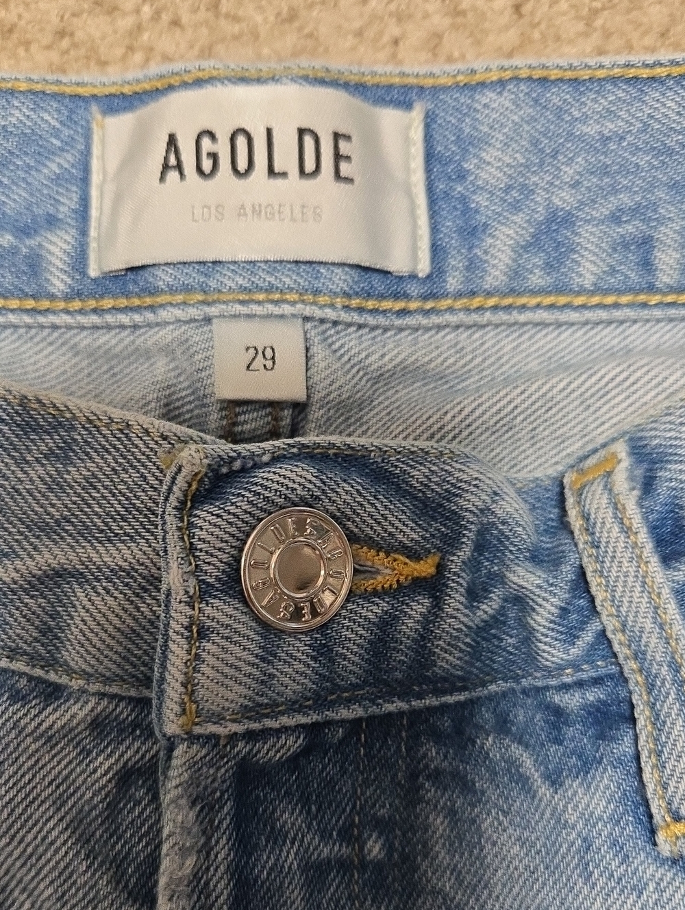 Agolde Parker Vintage Cut Off Denim Shorts Swapmeet Light Wash 29